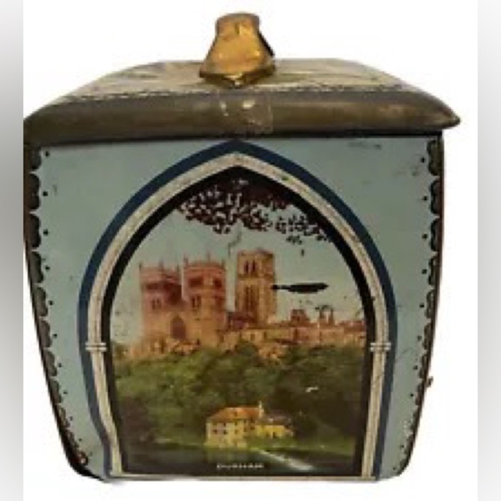 Canterbury England Metal Tin Edward Sharp Toffee Candy With Lid UK Vintage